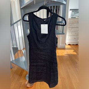 Dissh Tyla linen mini dress black size 6 US / 10 AUS
